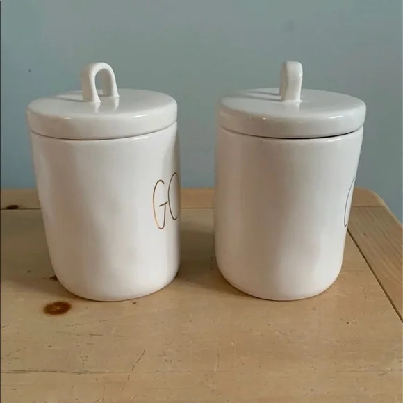 Rae Dunn Gold Letter Canisters 2 - Picture 4 of 4